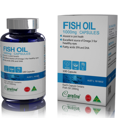Dầu cá Fish Oil 1000mg Careline chính hãng từ Úc - Bổ sung DHA, hỗ trợ trí nhớ và sức khỏe tim mạch - Viên uống dinh dưỡng tự nhiên
