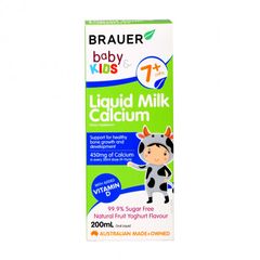 Thực phẩm bổ sung Canxi Brauer Liquid Milk Calcium 200ml