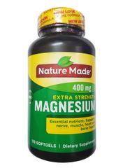 Viên uống Magie Nature Made 400mg - Hỗ trợ sức khỏe xương, cơ bắp và thần kinh, sản phẩm bổ sung thiên nhiên 150 viên