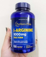 Viên uống giải độc gan Puritan's Pride L-Arginine 1000mg - Hỗ trợ sức khỏe gan, tăng cường chức năng cơ thể, 100 viên Mỹ