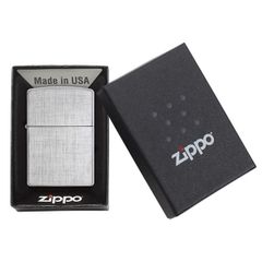 Bật Lửa Zippo Linen Weave 28181 Mạ Chrome Vân Xước - Thiết Kế Đặc Biệt, Sang Trọng và Chất Lượng Cao