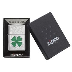 Bật Lửa Zippo Clover - Cỏ 4 Lá May Mắn Hàng Chính Hãng, Thiết Kế Độc Đáo, Quà Tặng Fan Thích Bật Lửa Cổ Điển