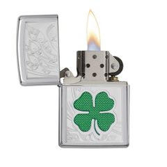 Bật Lửa Zippo Clover - Cỏ 4 Lá May Mắn Hàng Chính Hãng, Thiết Kế Độc Đáo, Quà Tặng Fan Thích Bật Lửa Cổ Điển