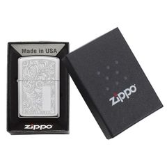 Bật Lửa Zippo Venetian 352 Chrome - Hoa Văn Khắc Chìm Sang Trọng, Thiết Kế Đẳng Cấp USA, Phong Cách Classic