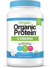 Bột Protein Hữu Cơ Orgain Organic Protein Greens - 21g Protein Mỗi Phần, Thực Vật Không Biến Đổi Gen, Hương Vani, 882g
