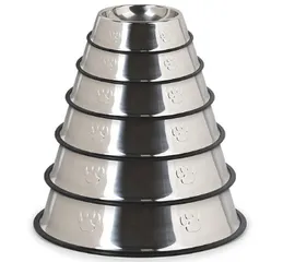 Bát ăn inox không rỉ sét cho chó mèo - Dụng cụ ăn uống cao cấp, chống trơn trượt, dễ vệ sinh, nhiều kích thước lựa chọn