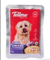 Combo 4 gói Xốt cá ngừ và gà bổ sung rau củ Tellme cho chó 130gr