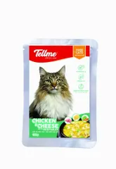 Combo 4 túi xốt gà phô mai bổ sung rau củ Tellme cho mèo 130gr