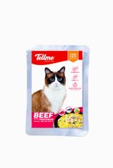 Combo 4 túi xốt bò bổ sung rau củ Tellme cho mèo
