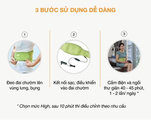 Đai Chườm Điện Hapaku Hương Thảo Dược 20x120cm - Giúp Giảm Đau Lưng, Bụng, Thư Giãn Tốt Nhất Cho Sức Khỏe Gia Đình