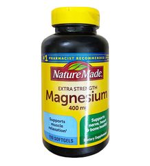Viên uống Magie Nature Made 400mg - Hỗ trợ sức khỏe xương, cơ bắp và thần kinh, sản phẩm bổ sung thiên nhiên 150 viên