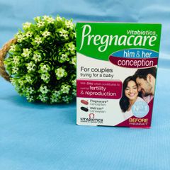 Viên uống tăng khả năng thụ thai Pregnacare Him & Her Conception - Hỗ trợ sức khỏe sinh sản, bổ sung vitamin và khoáng chất thiết yếu cho vợ chồng mong có con.