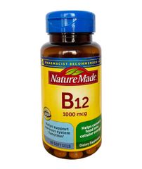 Viên uống bổ sung Vitamin B12 Nature Made 1000 Mcg - Hỗ trợ sức khỏe, tăng cường năng lượng, 90 viên cho người ăn chay và phụ nữ mang thai