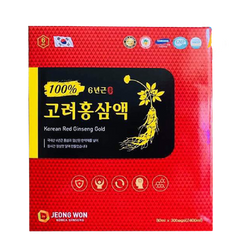 Nước Hồng Sâm Jeong Won 6 Năm Tuổi Cao Cấp Hàn Quốc - Hộp 30 Gói x 80ml, Bồi Bổ Sức Khỏe và Tăng Cường Miễn Dịch