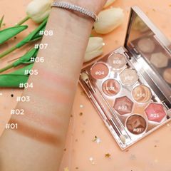 Bảng Phấn Mắt Clio Prism Air Eye Palette - Phấn Kết Hợp Nhũ & Lì Tông Cam San Hô & Hồng Baby, Trang Điểm Hoàn Hảo