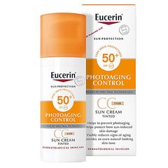 Kem chống nắng trang điểm Eucerin Sun Creme Face Tinted CC SPF50+