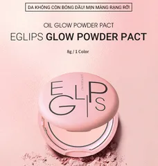 Phấn Phủ Kiềm Dầu Eglips Glow Powder Pact Pink - Phấn Trang Điểm Tạo Độ Hồng, Kiểm Soát Nhờn, Chất Lượng Cao
