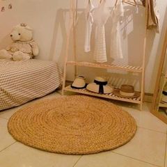 Thảm Cói Tròn Trang Trí Nhà Cửa Hương Hoa Cỏ - Chất Liệu Tự Nhiên, Thiết Kế Độc Đáo, Không Gian Sạch Sẽ, Gọn Gàng