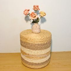 Đôn Lục Bình Đan Thủ Công Trang Trí Phòng Khách - Ghế Ngồi Bàn Để Đồ Tự Nhiên 40cm x 40cm, Thẩm Mỹ Cao và Thân Thiện Môi Trường