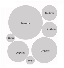 Bộ 7 Tranh Dán Tường Hình Tròn Luhau Minimalism - Trang Trí Phòng Khách, Phòng Ngủ Độc Đáo, Chất Liệu Bền Đẹp