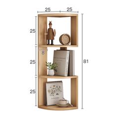 Kệ Góc Đứng Tường Đa Năng Màu Vân Gỗ - Tiện Ích Trang Trí Nội Thất, Tiết Kiệm Không Gian Phòng Khách, Phòng Ngủ, Bếp 81x25cm