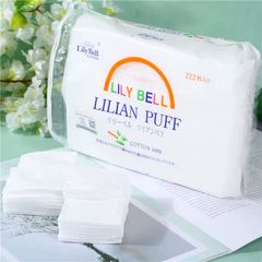 Bông Tẩy Trang Lily Bell Suzuran - Gói 222 Miếng Cotton 100% Nhật Bản, Làn Da Sạch Mịn và Khô Thoáng