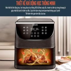Nồi chiên không dầu Cosori CP158-AF 5.5L 1700W - Thiết kế hiện đại, giảm 85% dầu mỡ, 11 chương trình nấu, bữa ăn ngon miệng dễ dàng.