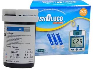 Que Thử Đường Huyết EasyGluco - Hộp 25 Que Thử Chính Xác Dành Cho Máy Đo Đường Huyết Tại Nhà, Kiểm Soát Mức Đường Máu Dễ Dàng