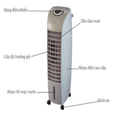 Máy làm mát không khí FujiE AC-18B - Quạt điều hòa cao cấp 60W, tiết kiệm điện, làm mát hiệu quả cho không gian 15m2, điều khiển từ xa thuận tiện