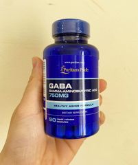 Viên uống Puritan's Pride Gaba 750mg - Hỗ trợ trí não, giảm căng thẳng, cải thiện trí nhớ, 90 viên bổ não thông minh