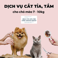 Voucher cắt tỉa và tắm vệ sinh trọn gói cho chó mèo 7 đến 10kg