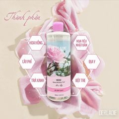 Nước Hoa Hồng Derladie Rose Natural Witch Hazel Toner 500ml - Dưỡng Ẩm Cho Da Khô, Ngăn Ngừa Mụn, Dành Cho Da Nhạy Cảm