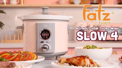 Nồi Nấu Chậm Hẹn Giờ Thông Minh Fatzbaby Slow 4 - Nồi Nấu Cháo Cho Bé Chất Liệu Sứ Ceramic An Toàn, Tiện Lợi