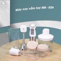 Máy xay cầm tay đa năng Moaz Bebe MB-026 - Thiết bị chế biến thực phẩm tiện lợi cho bé, 4 chức năng và bảo hành 12 tháng