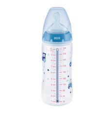 Bình sữa cảm biến nhiệt NUK PP cổ rộng, núm ty dẹt silicone an toàn cho trẻ sơ sinh - Tiện lợi, thông minh, phòng ngừa bỏng và đau bụng
