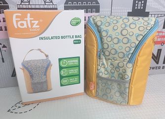 Túi Giữ Nhiệt Bình Sữa Đôi cho Bé Fatzbaby FB 2016SL - Họa Tiết Vàng Tiện Lợi, Bảo Quản Sữa Lên Đến 10 Giờ
