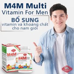 Viên uống M4M Multi-Vitamin For Men - Vitamin và Khoáng Chất Cần Thiết Hỗ Trợ Sức Khỏe Nam Giới - Hộp 30 Viên