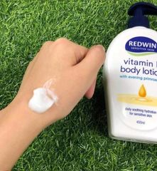 Sữa Dưỡng Thể Redwin Vitamin E Body Lotion 400ml - Dưỡng Ẩm và Phục Hồi Da, Tinh Dầu Hoa Anh Thảo, Dành Cho Mọi Loại Da