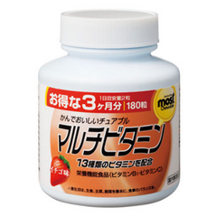 Viên Nhai Vitamin Tổng Hợp Vị Dâu Orihiro - Hỗ Trợ Tăng Đề Kháng, Bổ Sung Dưỡng Chất Khỏe Mạnh, Hộp 180 Viên Nhật Bản