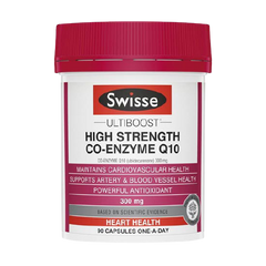 Viên uống Swisse Ultiboost Co-Enzyme Q10 300mg - Tăng cường sức khỏe tim mạch, hỗ trợ năng lượng và chống oxy hóa - Hộp 90 viên