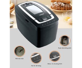 Máy Làm Bánh Mì Tiross TS8230 - 12 Chức Năng, Công Suất 800W, Dung Tích 1250g, Hẹn Giờ, Màn Hình LCD, Làm Bánh Kiểu Pháp, Sandwich