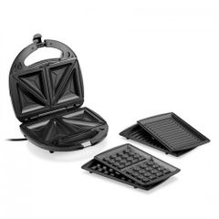 Máy Nướng Kẹp Bánh Tiross TS-513 Đen - 3 Chức Năng Nướng Sandwich, Waffle, Pate - Dễ Sử Dụng, Chống Dính, Công Suất 750W