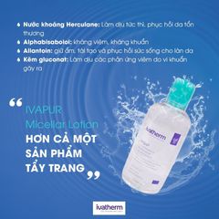 Nước Tẩy Trang Khoáng Chất Ivapur Micellar Lotion 250ml - Dành Cho Da Dầu và Da Hỗn Hợp Nhạy Cảm, Làm Sạch Sâu và Dịu Da
