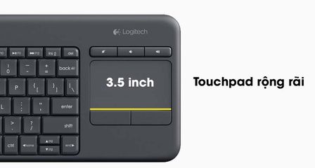 Bàn phím không dây điều khiển từ xa Logitech K400 PLUS - Phụ kiện máy tính tích hợp bàn di chuột, kết nối Bluetooth, thiết kế tiện dụng