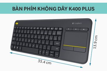 Bàn phím không dây điều khiển từ xa Logitech K400 PLUS - Phụ kiện máy tính tích hợp bàn di chuột, kết nối Bluetooth, thiết kế tiện dụng