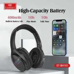 Tai nghe chụp Bluetooth không dây Earldom BH101 - Âm thanh chất lượng cao với đèn LED 7 màu tự động theo nhạc, thời gian sử dụng 10 giờ