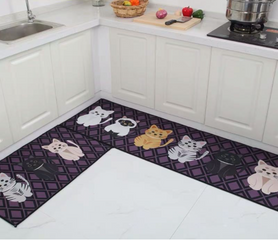 Bộ 2 Tấm Thảm Bếp Chống Trượt - Họa Tiết Độc Đáo, Kích Thước Lớn, Chất Liệu Siêu Thấm Hút Nước, Trang Trí An Toàn Cho Không Gian Sống