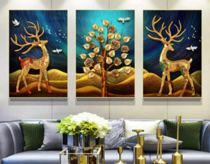 Bộ 3 Tranh Treo Tường Thiên Nhiên Hoa Lá - Trang Trí Nhà Cửa Hiện Đại, Bền Màu, Phong Cách Tinh Tế, Đa Dạng Kích Thước