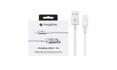 Cáp Lightning Mophie 1M Trắng - Kết Nối Chứng Nhận MFI Từ Apple, Tốc Độ Cao, Thiết Kế Bền Bỉ, Phụ Kiện Tương Thích iPhone/iPad