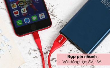 Cáp sạc Anker PowerLine+ II A8452 Lightning MFI 0.9m - Tương thích iPhone, độ bền cao, sạc nhanh, kết nối dữ liệu